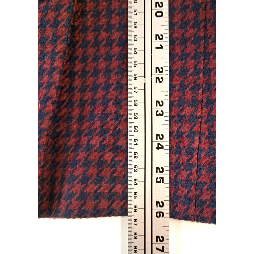 Vtg PEABODY HOUSE Women's 5/6 Houndstooth Blazer Jacket Burgundy Navy Academia - Picture 10 of 11